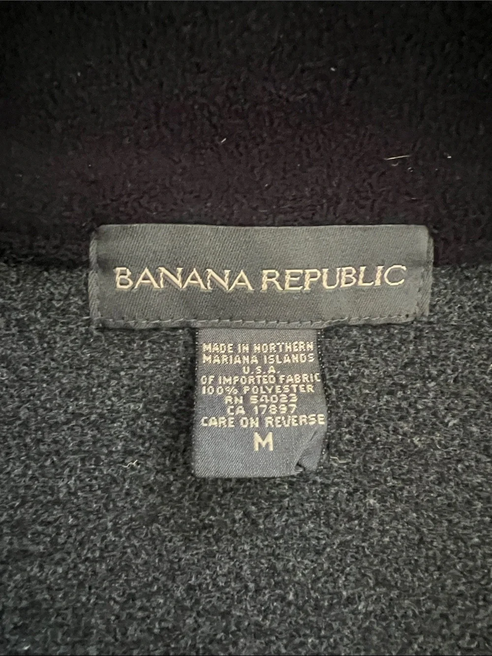 Banana Republic Men's Black Fleece Zip Vest